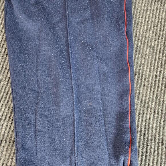 Vintage Nike Pants Mens MEDIUM Navy Fleece Track Sweatpants Zip Hem 90s - Picture 5 of 16